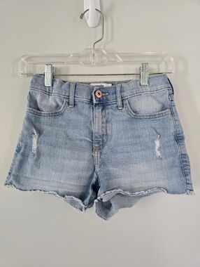 abercrombie kids light blue denim cutoff shorts High Rise Shorty Short 13/14